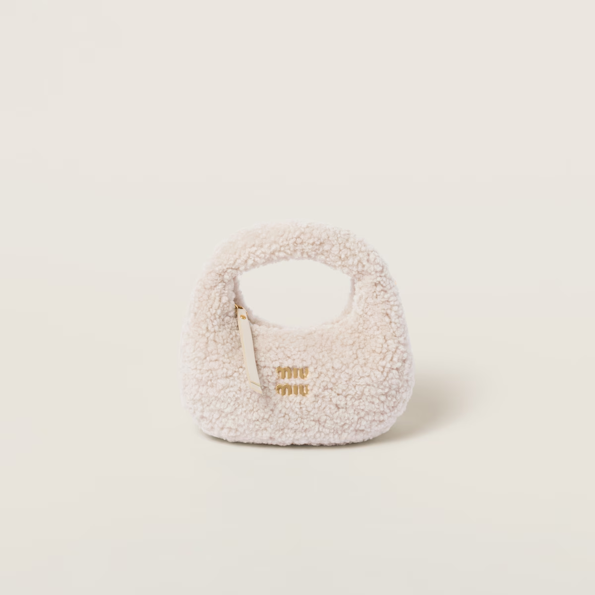 Miu Miu Bolso hobo Wander de borreguillo con detalles de piel