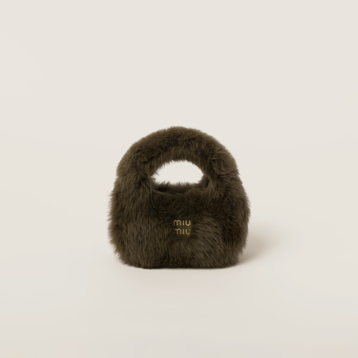 Miu Miu Bolso hobo Wander de borreguillo con detalles de piel