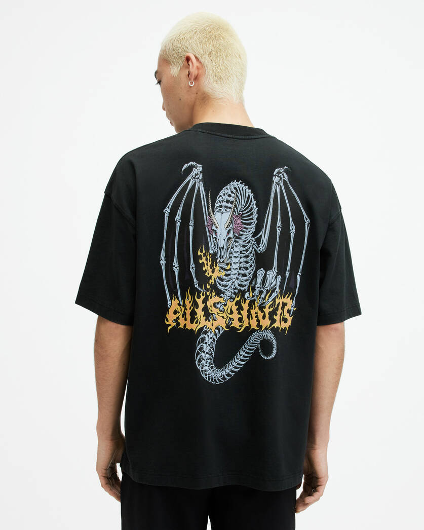 Playera ALLSAINTS Dragon Skull Printed Oversized