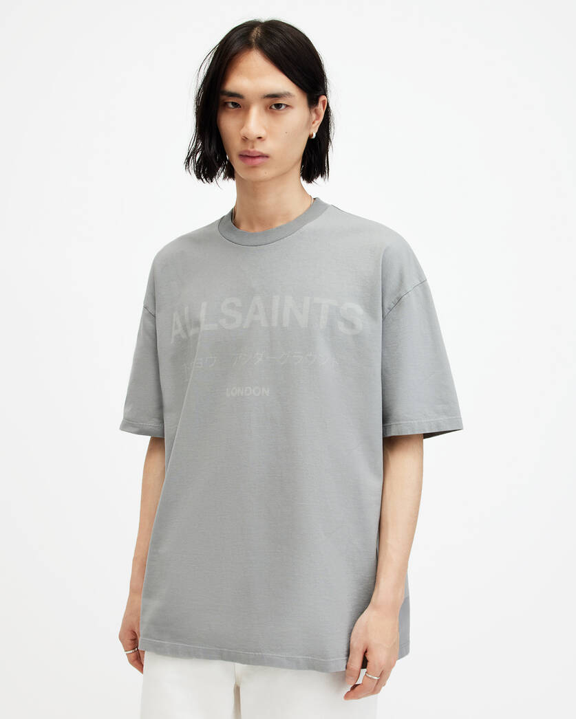 Playera ALLSAINTS Laser Crew Neck Logo Oversized