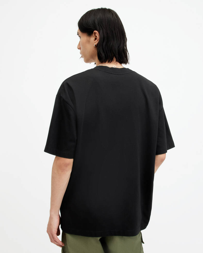 Playera ALLSAINTS Slanted Logo Oversized Crew Neck