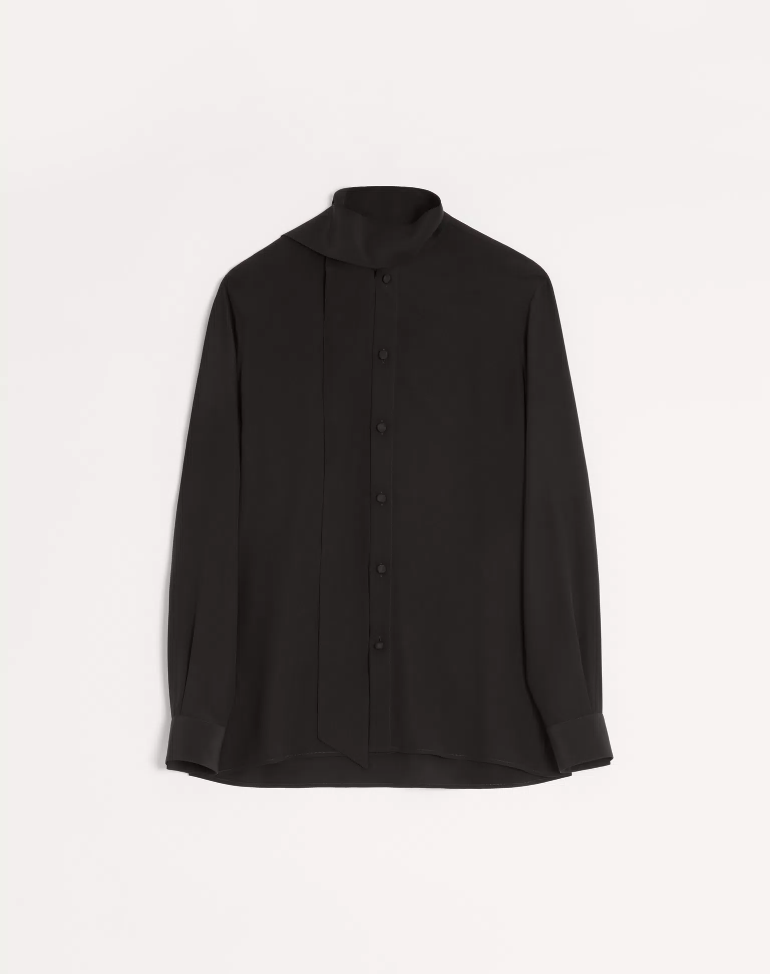 Valentino Crepe De Chine Silk Shirt With Scarf Collar