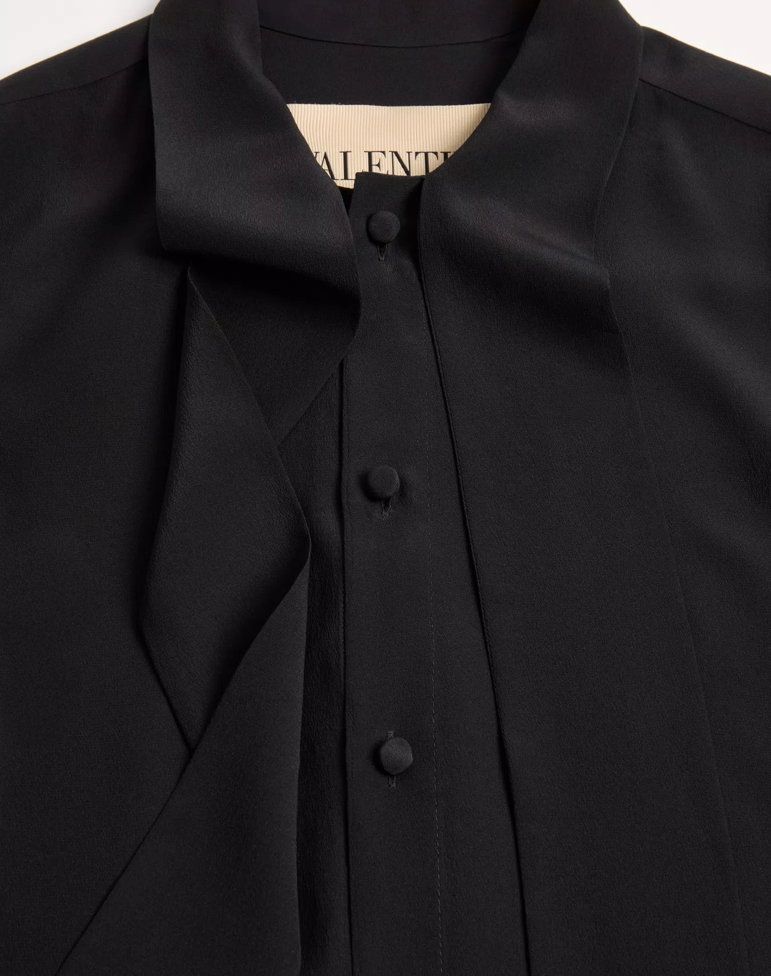 Valentino Crepe De Chine Silk Shirt With Scarf Collar