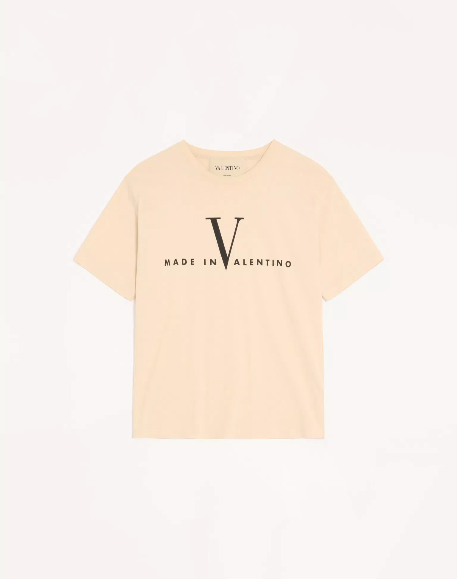 Valentino Cotton T-Shirt With Made In Valentino Print