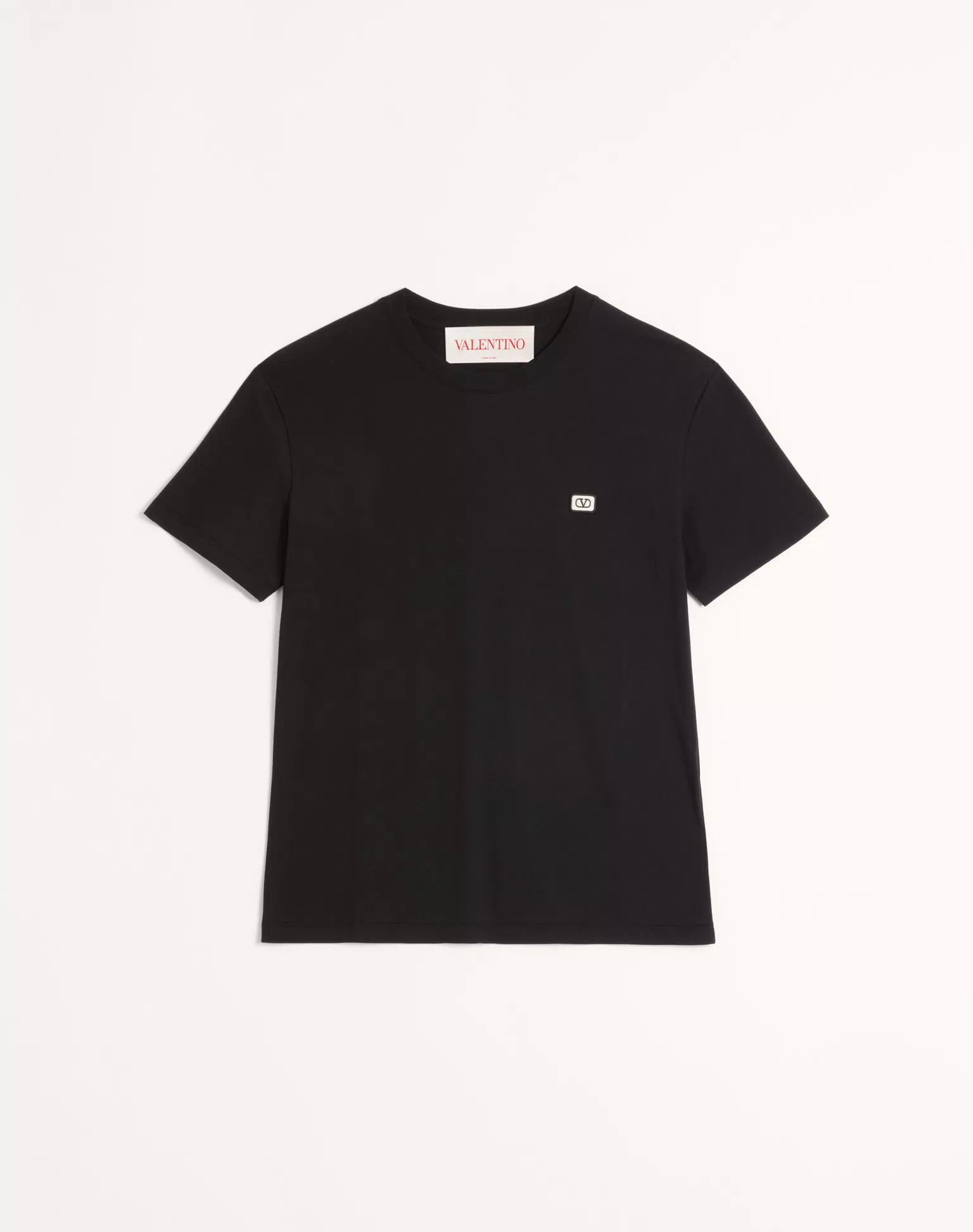 Valentino Cotton T-Shirt With VLogo Patch