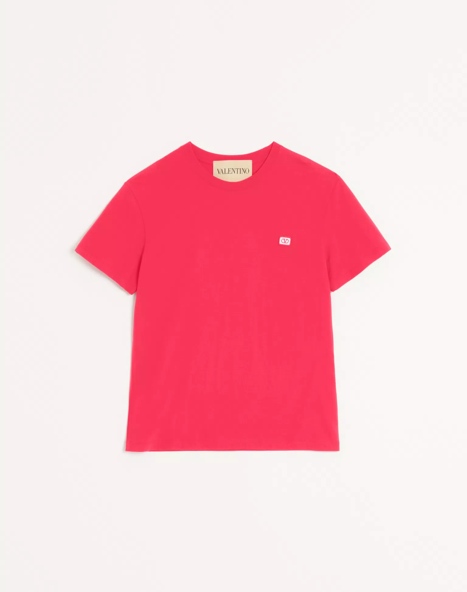 Valentino Cotton T-Shirt With VLogo Patch