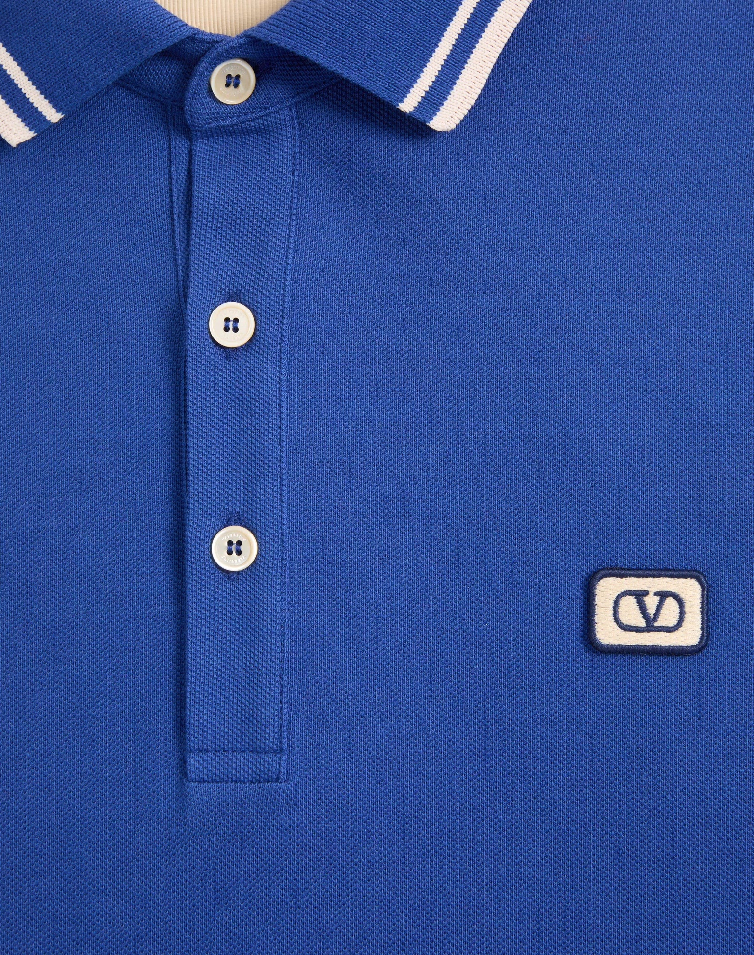 Valentino Cotton Piqué Polo Shirt With VLogo Patch