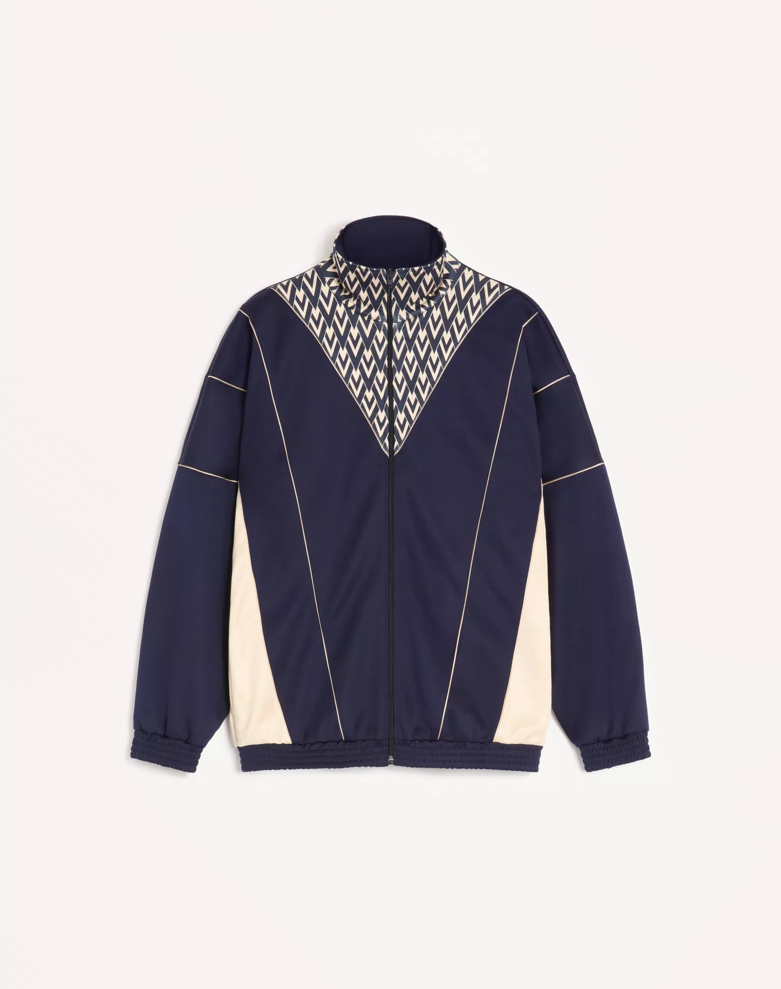 Valentino Acetate Sweatshirt With Zip And Inlaid Toute La V Print