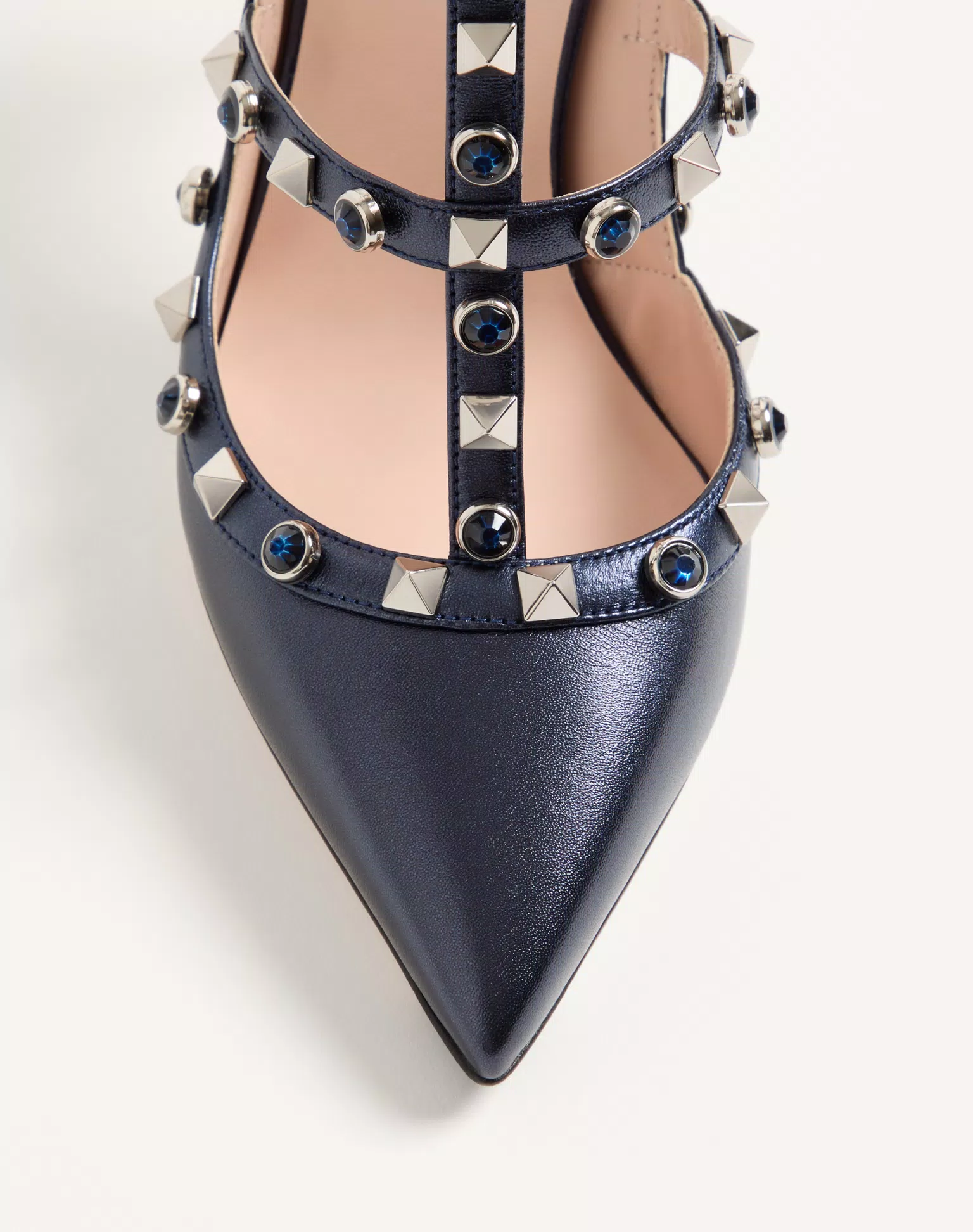Valentino Rockstud Pumps In Laminated Nappa With Cabochon 100Mm