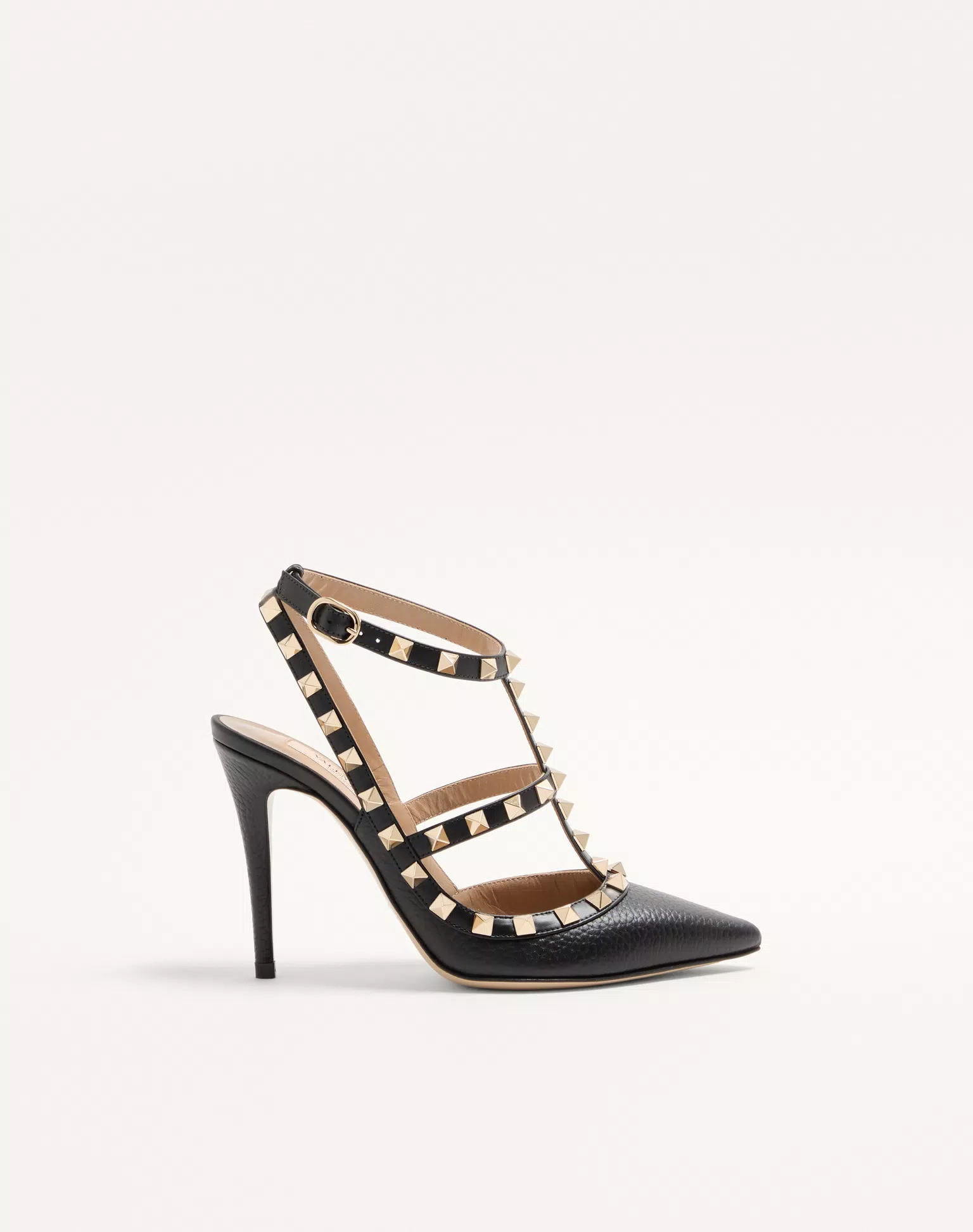 Valentino Rockstud Grainy Leather Ankle Strap Pump 100 Mm