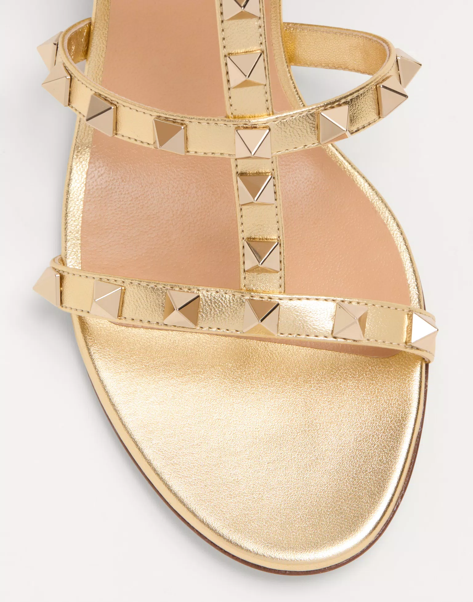 Valentino Rockstud Slide Sandal In Laminated Nappa Leather 60Mm