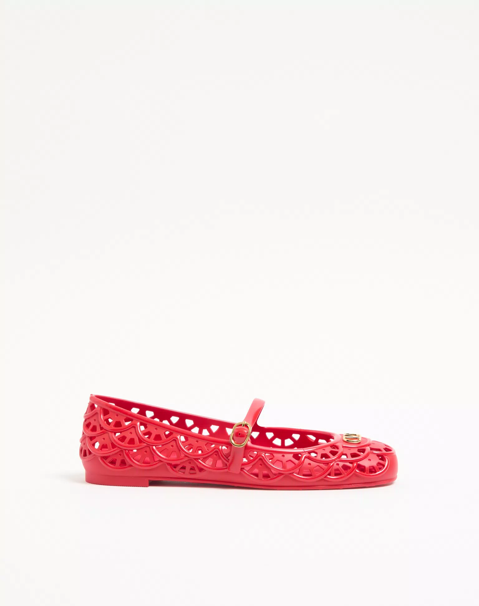 Valentino Ondette Rubber Ballerina With Scallop Pattern 05Mm