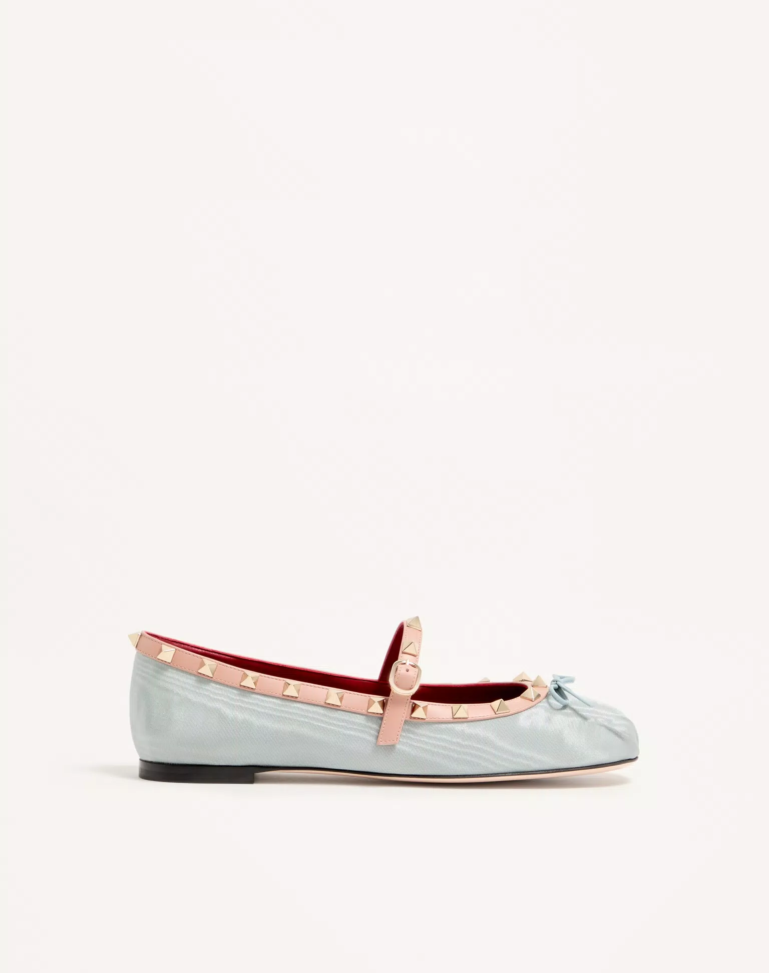 Valentino Mary-Jane Rockstud Ballerina In Moire Fabric 05Mm