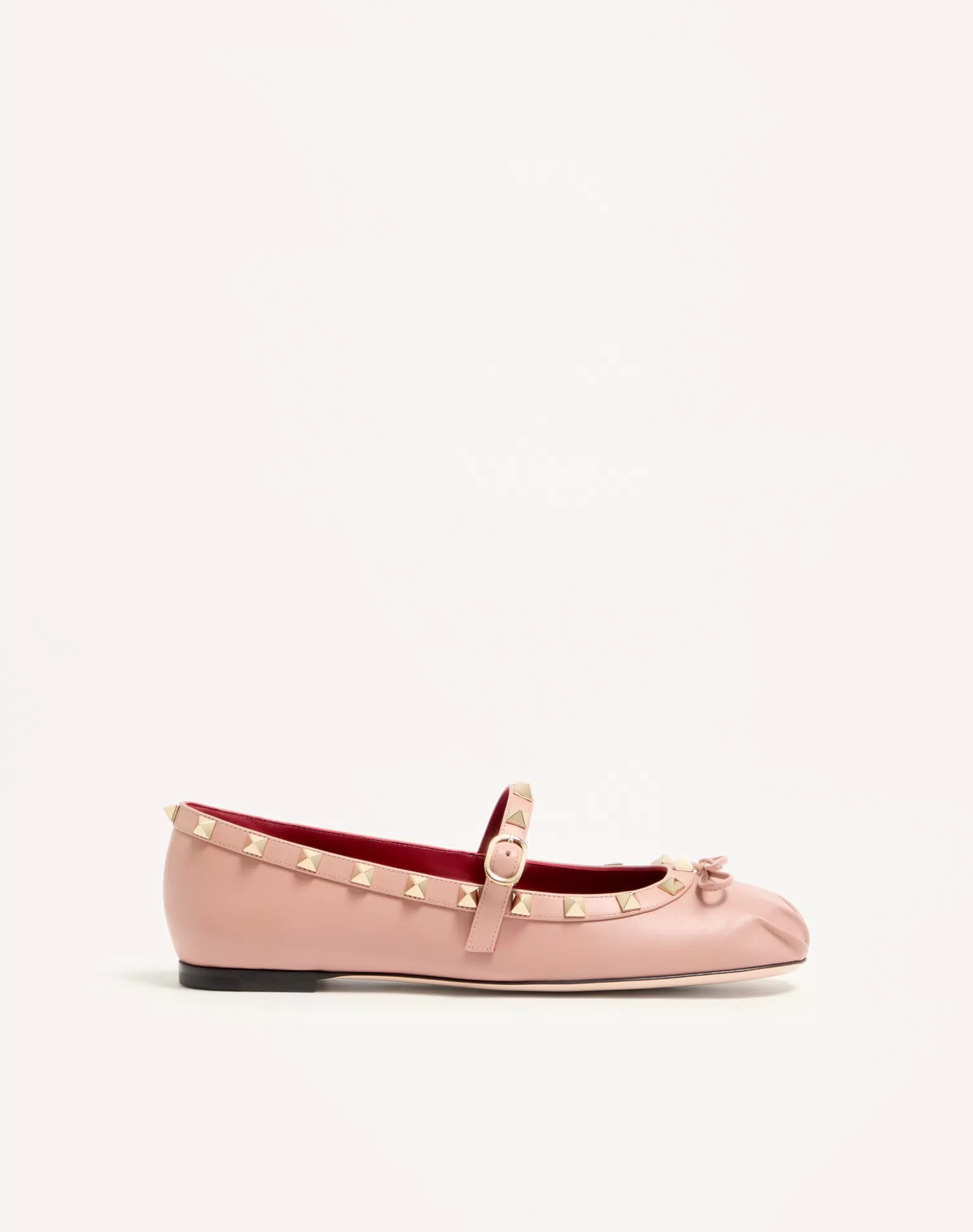 Valentino Mary-Jane Rockstud Ballerina In Moire Fabric 05Mm