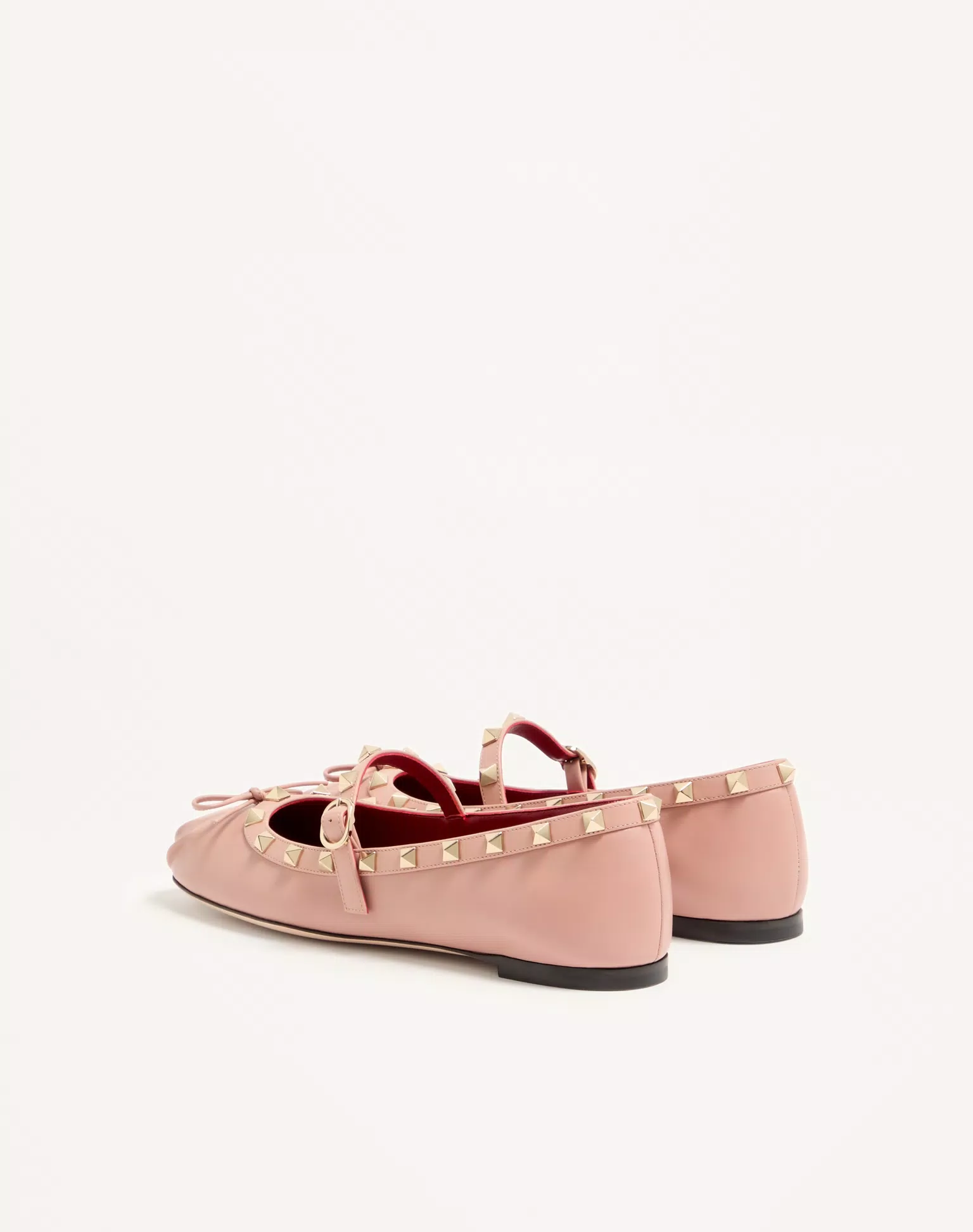Valentino Mary-Jane Rockstud Ballerina In Moire Fabric 05Mm