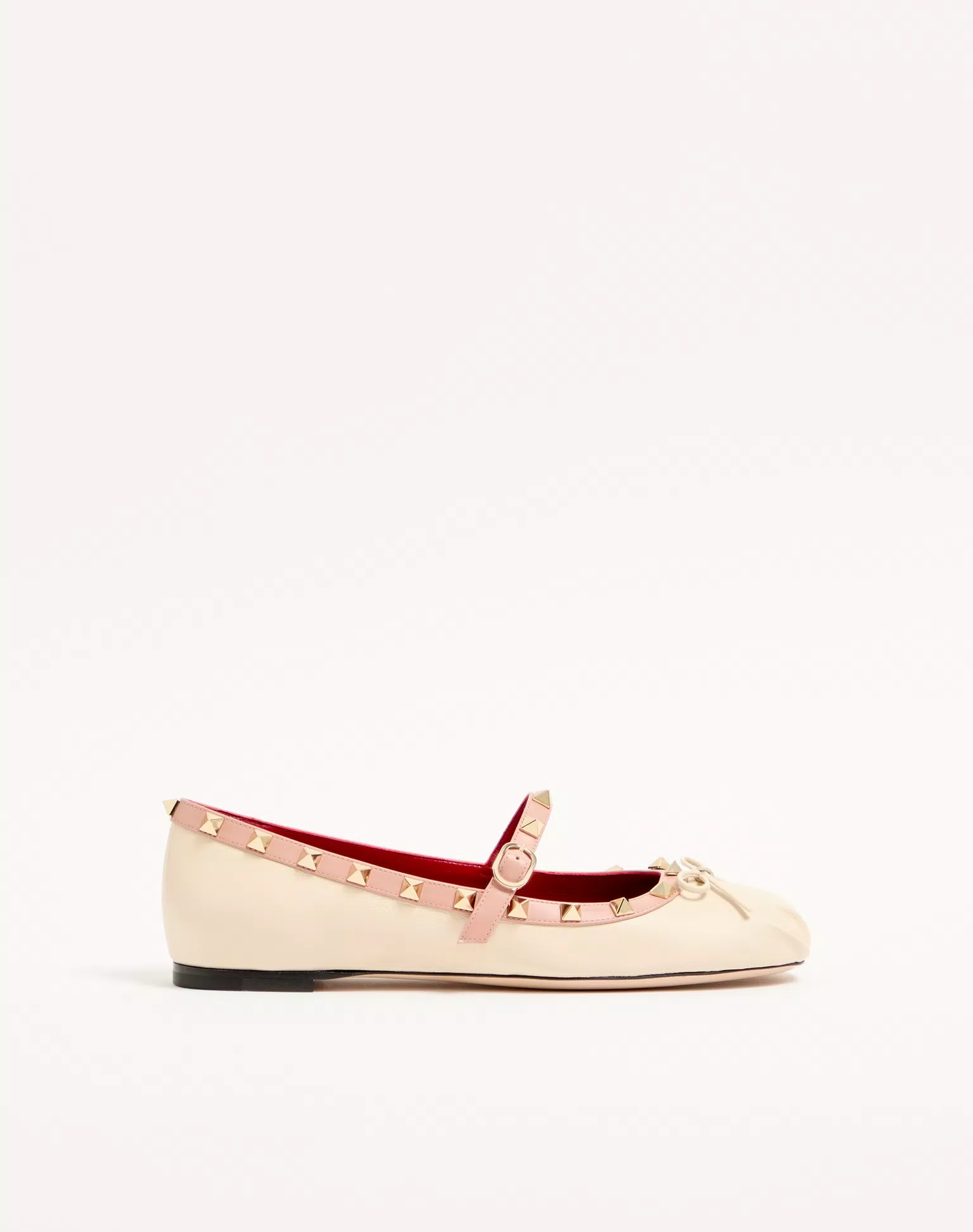 Valentino Mary-Jane Rockstud Ballerina In Moire Fabric 05Mm