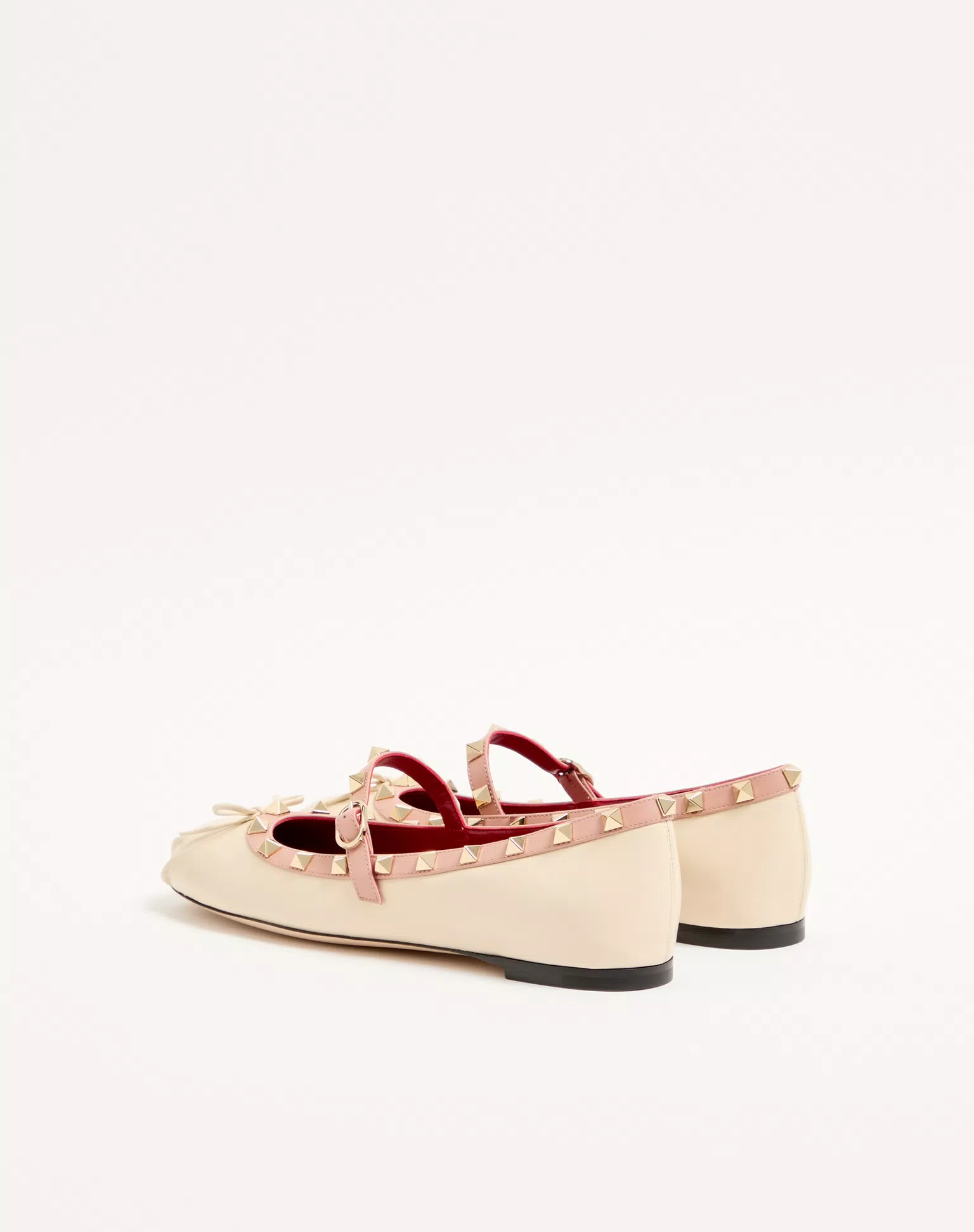 Valentino Mary-Jane Rockstud Ballerina In Moire Fabric 05Mm