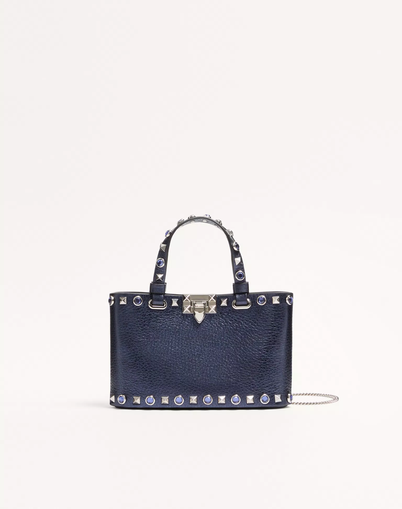 Valentino Garavani Rockstud Mini Shopping Bag In Laminated Calfskin