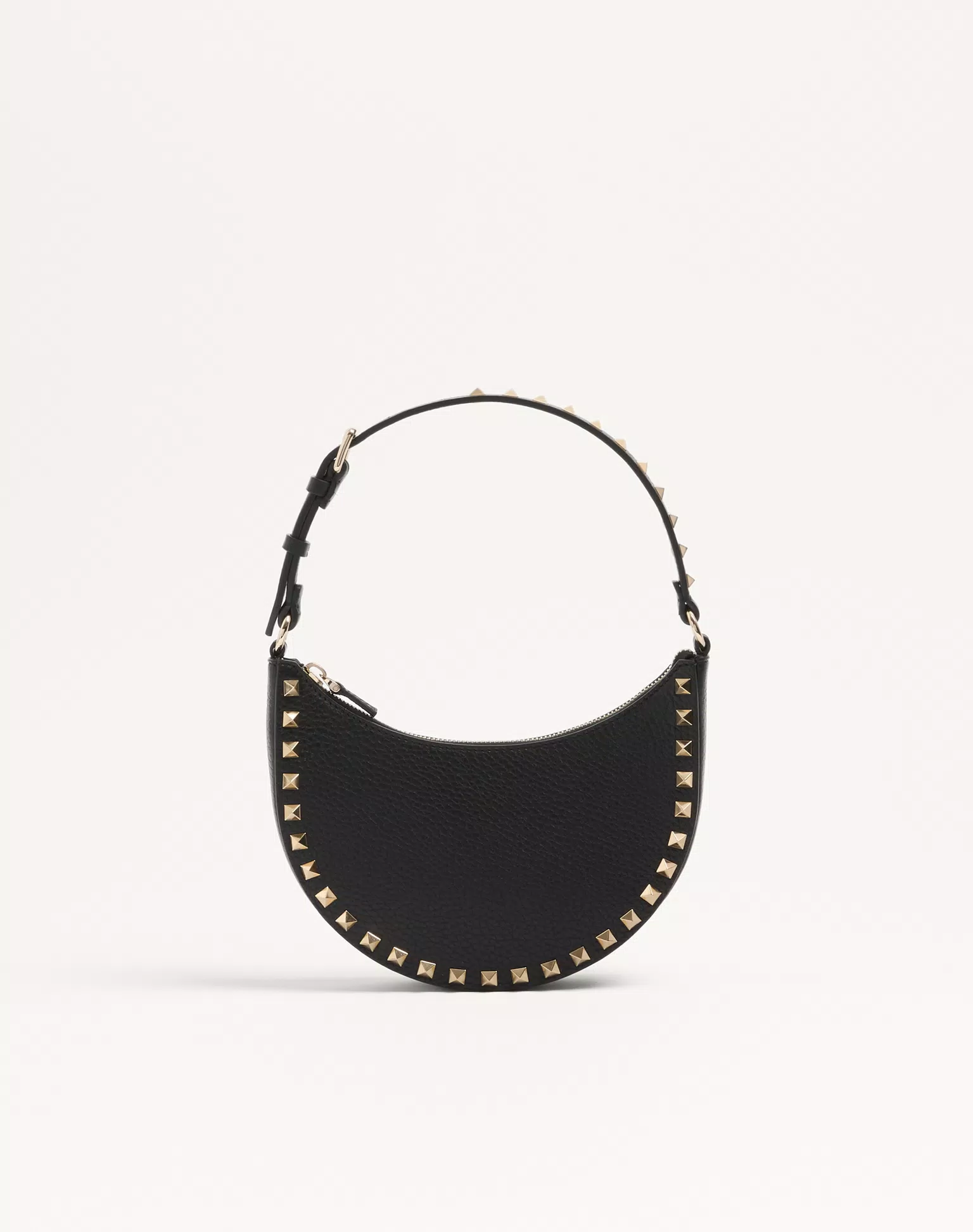 Valentino Mini Rockstud Hobo Bag In Grainy Calfskin