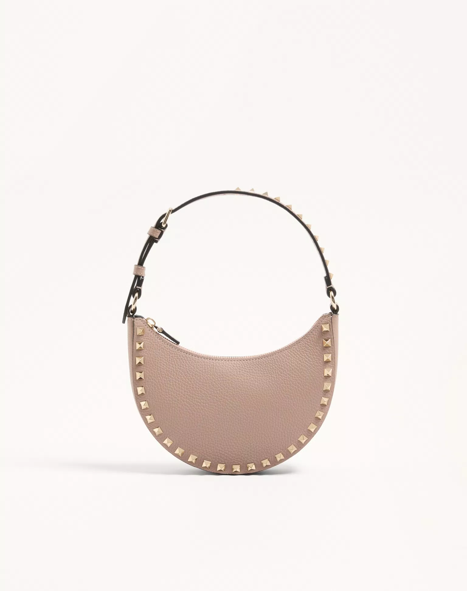 Valentino Mini Rockstud Hobo Bag In Grainy Calfskin