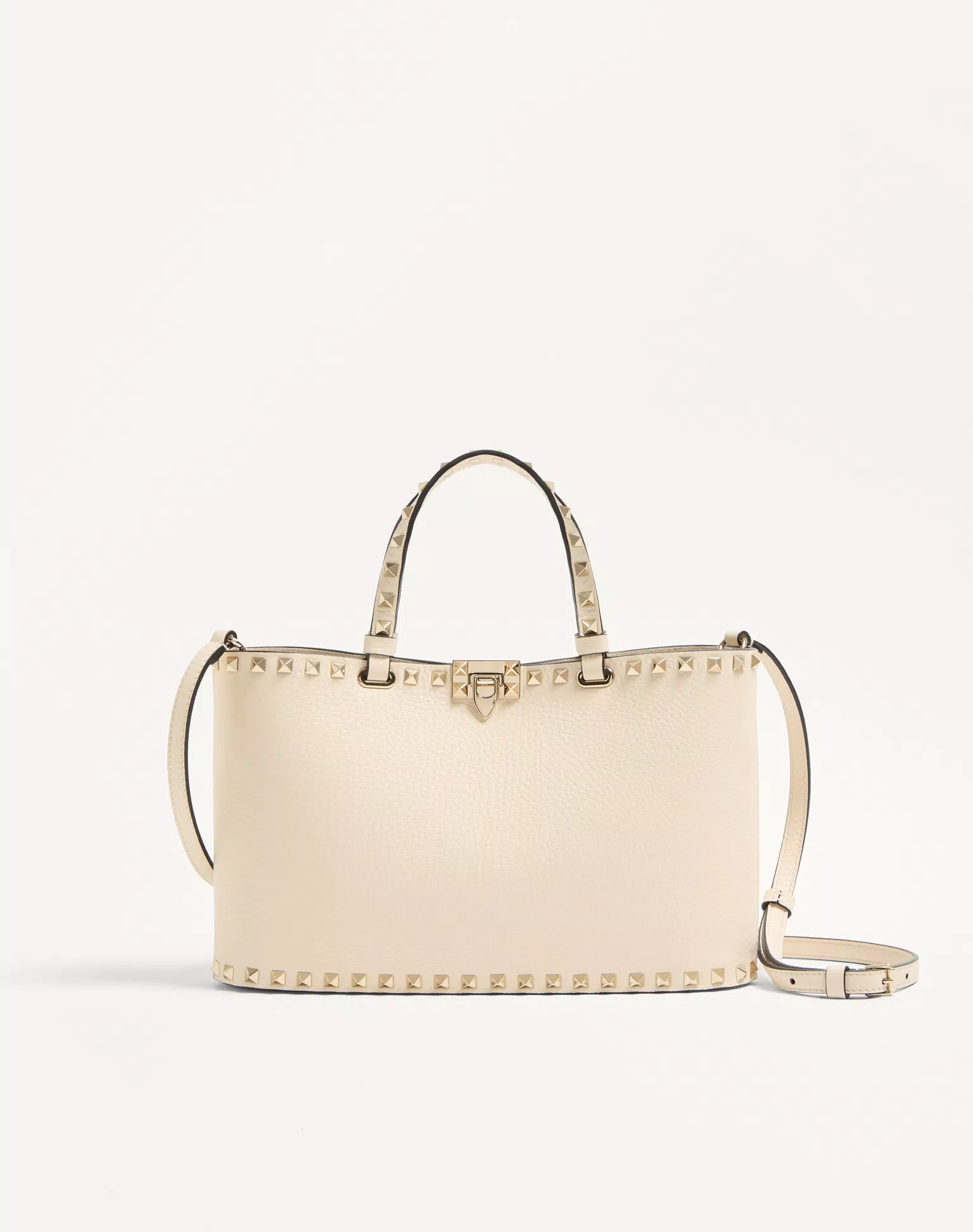 Valentino Garavani Rockstud Small Shopping Bag In Grainy Calfskin