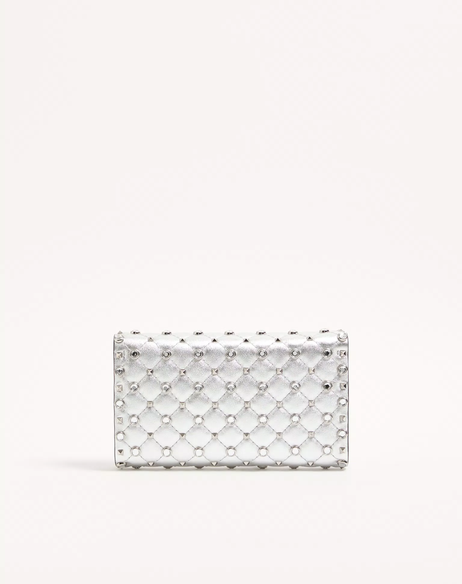 Valentino Garavani Rockstud Spike Shoulder Bag In Laminated Nappa Leather With Cabochon Stones