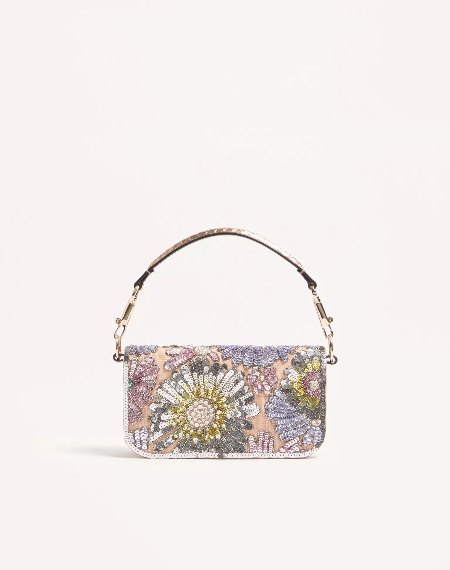 Valentino Garavani Locò Small Embroidered Shoulder Bag With Jewel Logo