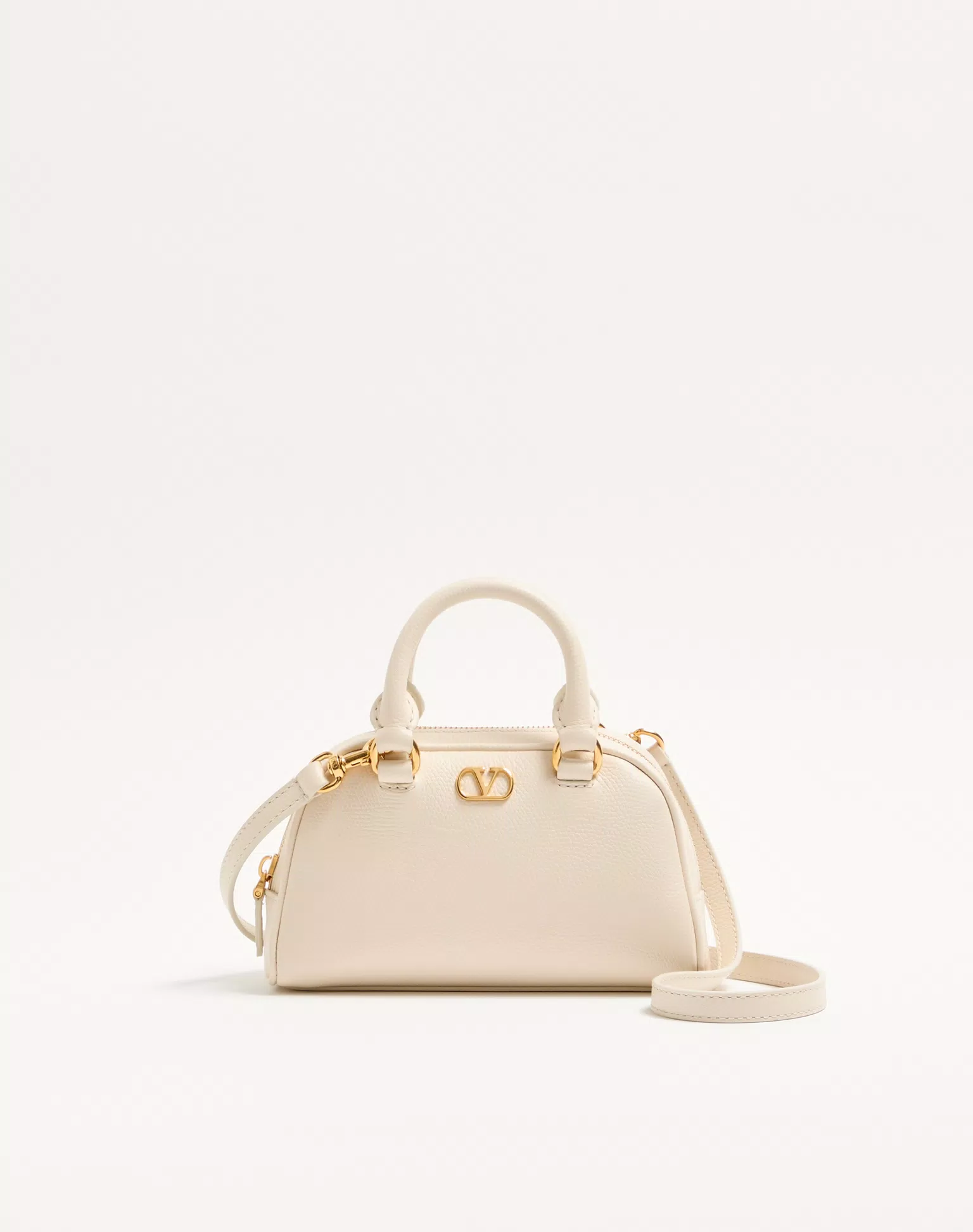 Valentino Mini VLogo Signature Bowling Bag In Grainy Calfskin