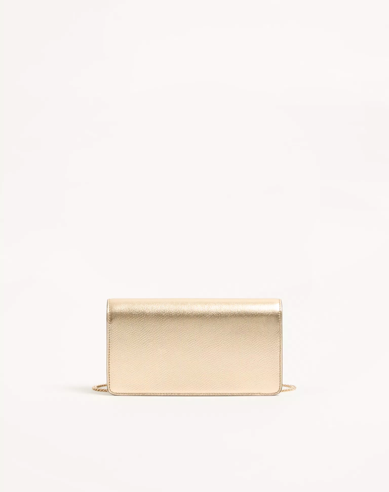 Valentino VLogo Signature Mini Shoulder Bag In Laminated Grainy Calfskin With Jewel Logo