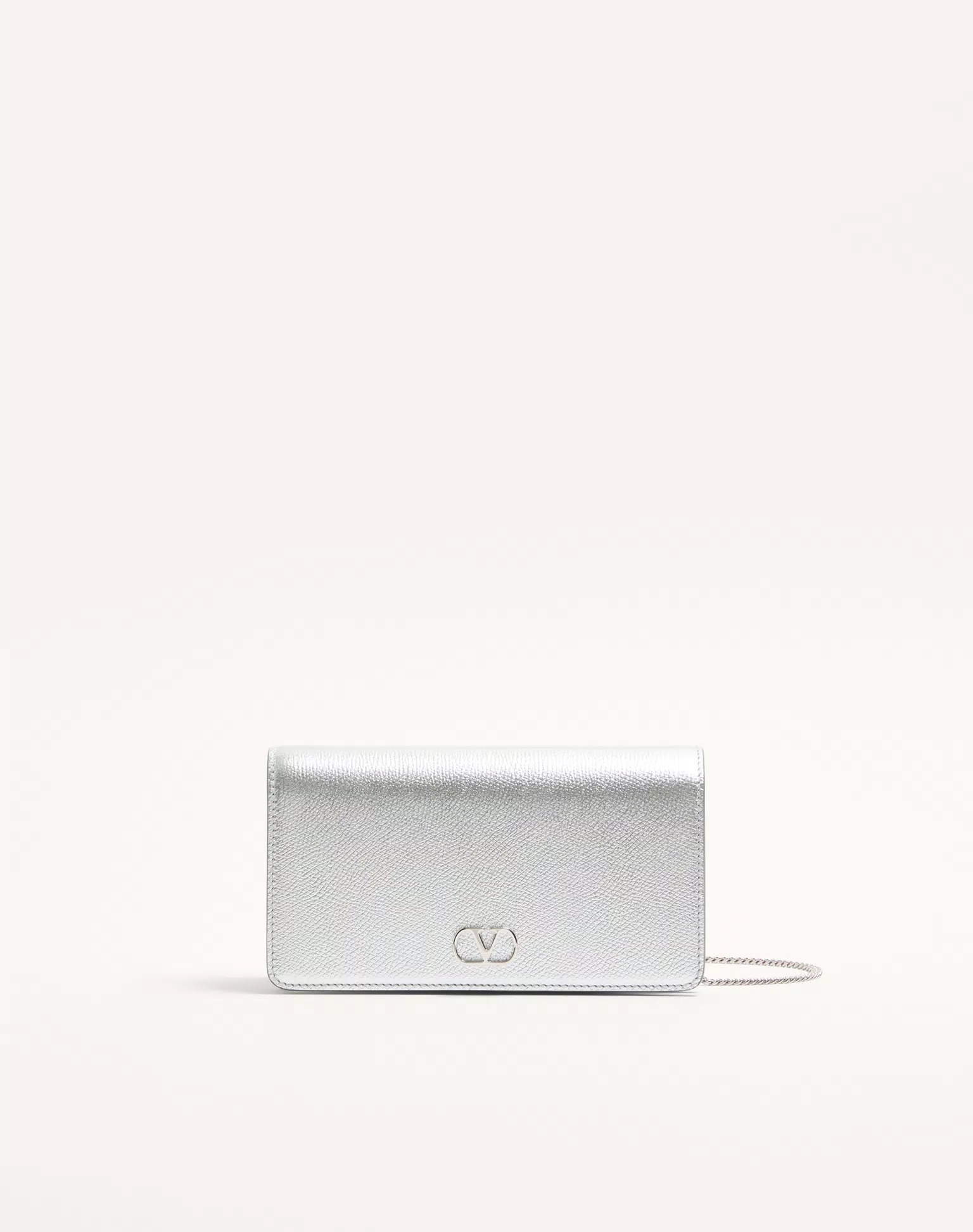 Valentino VLogo Signature Mini Shoulder Bag In Laminated Grainy Calfskin