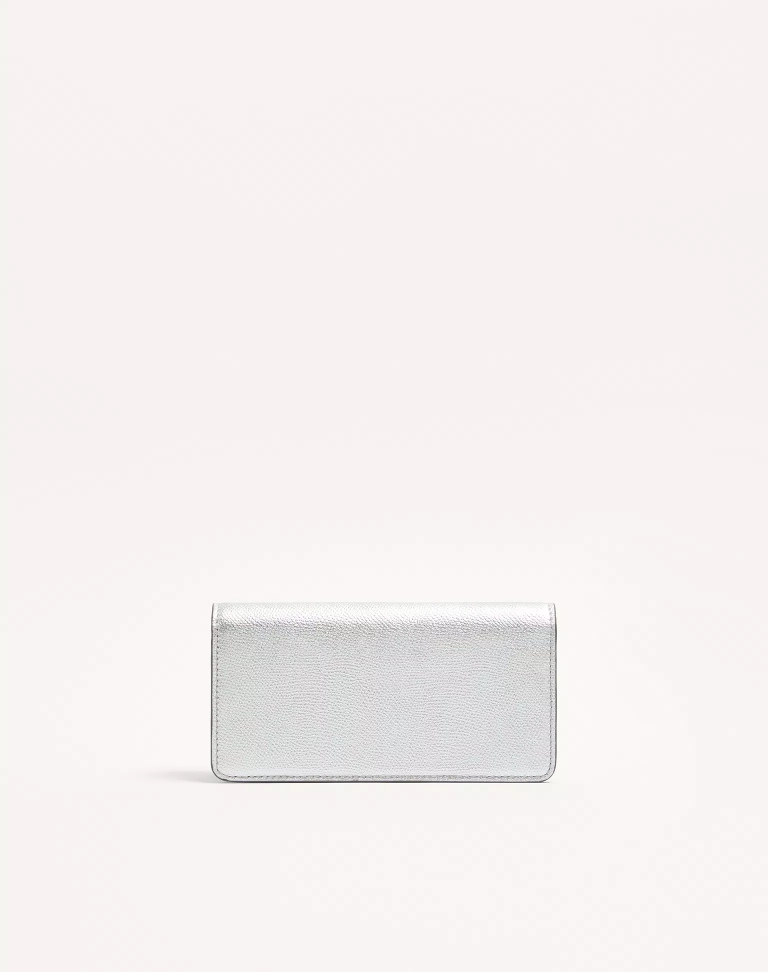 Valentino VLogo Signature Metallic Grainy Calfskin Wallet With Chain