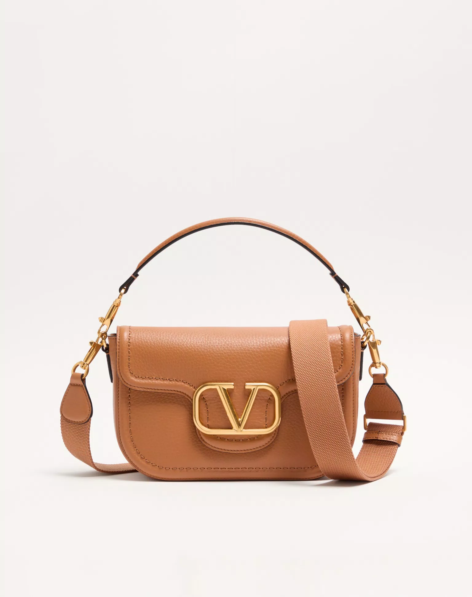 Valentino Garavani Alltime Grainy Calfskin Shoulder Bag