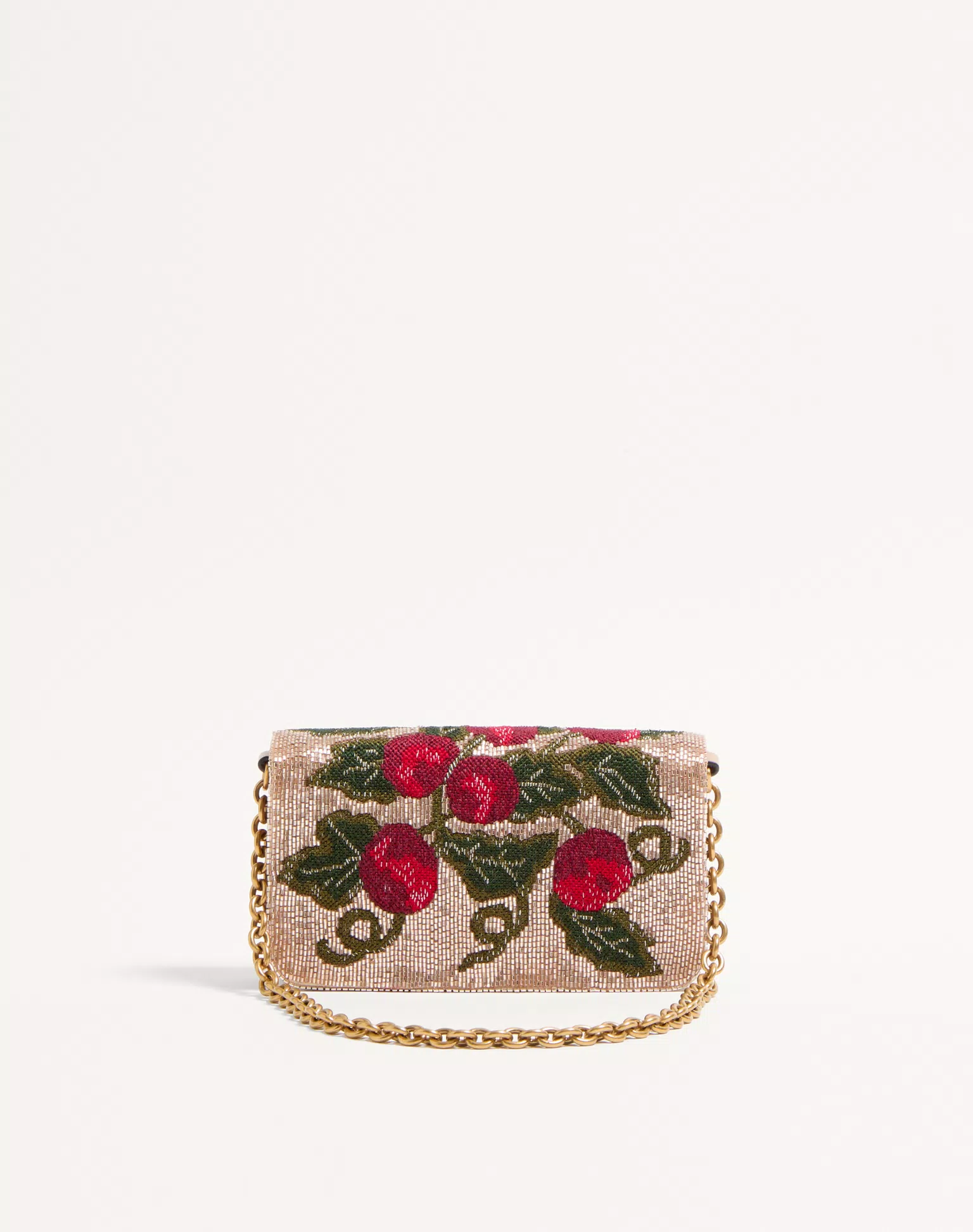 Valentino Garavani Vain Embroidered Shoulder Clutch With Cherryfic Pattern