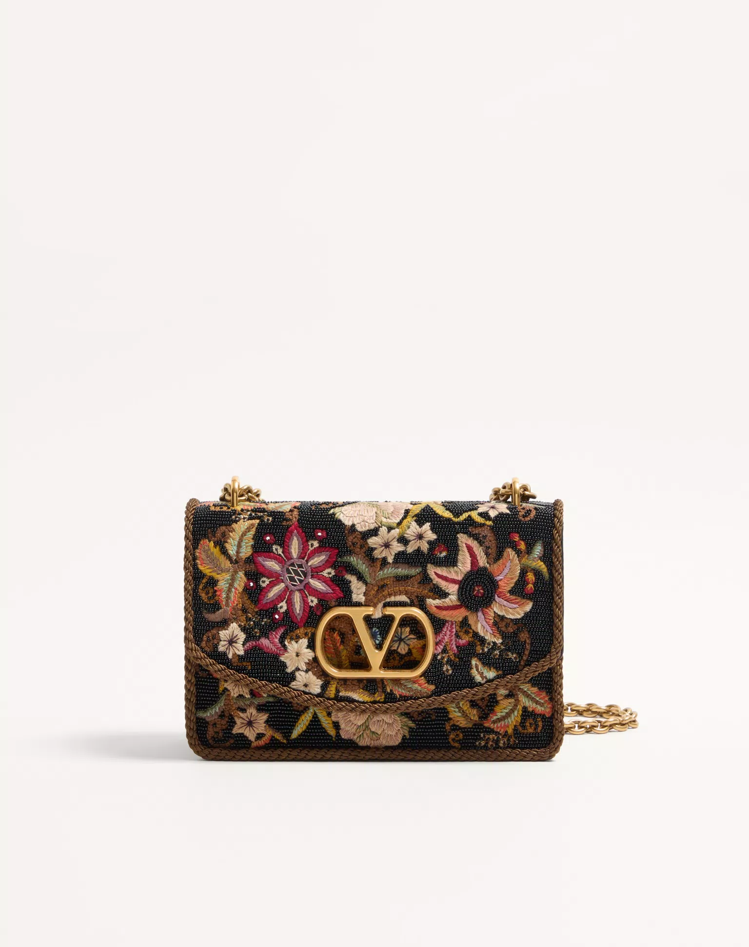 Valentino Garavani Vain Embroidered Shoulder Bag