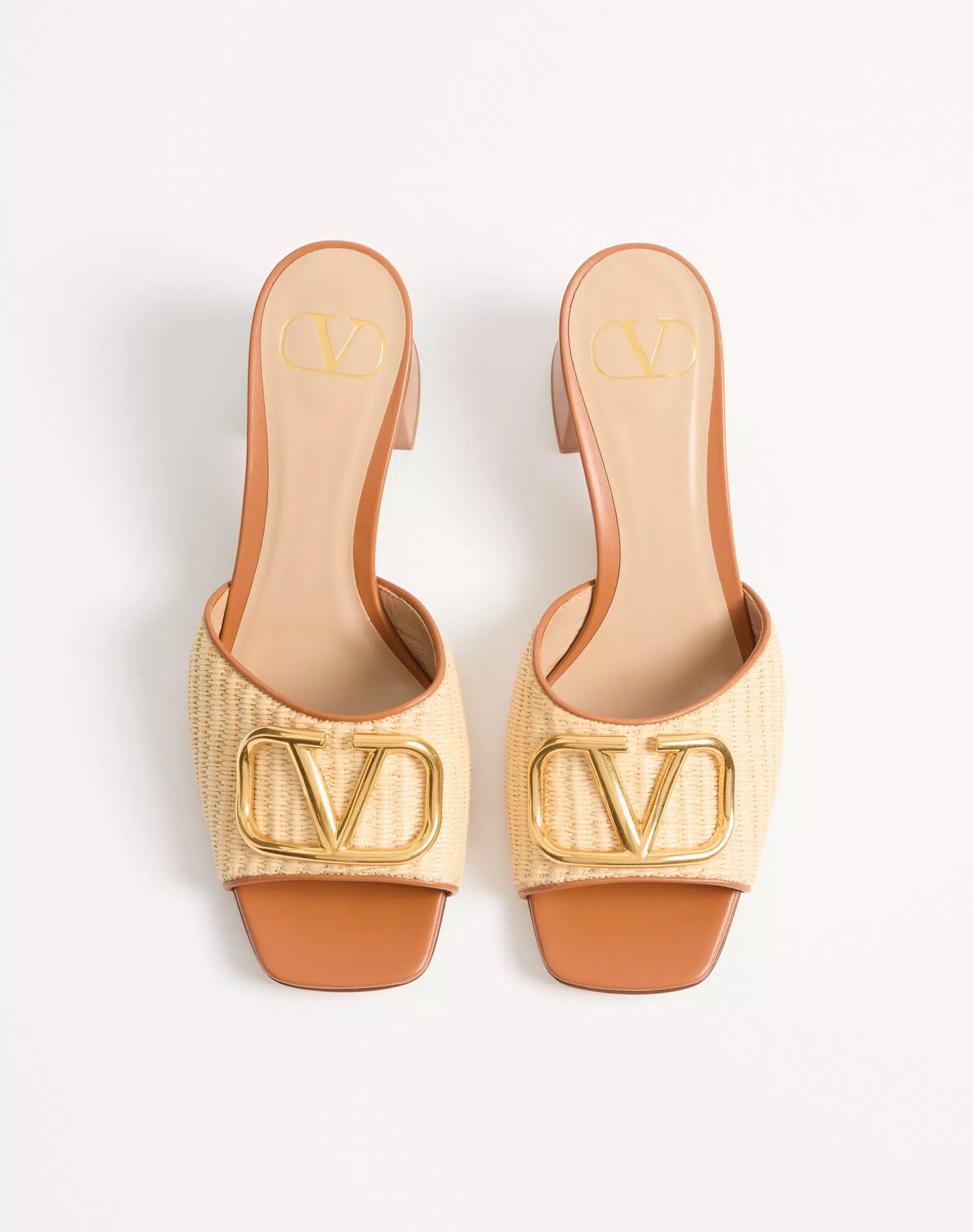 Valentino VLogo Signature Slide Sandal In Raffia 60Mm