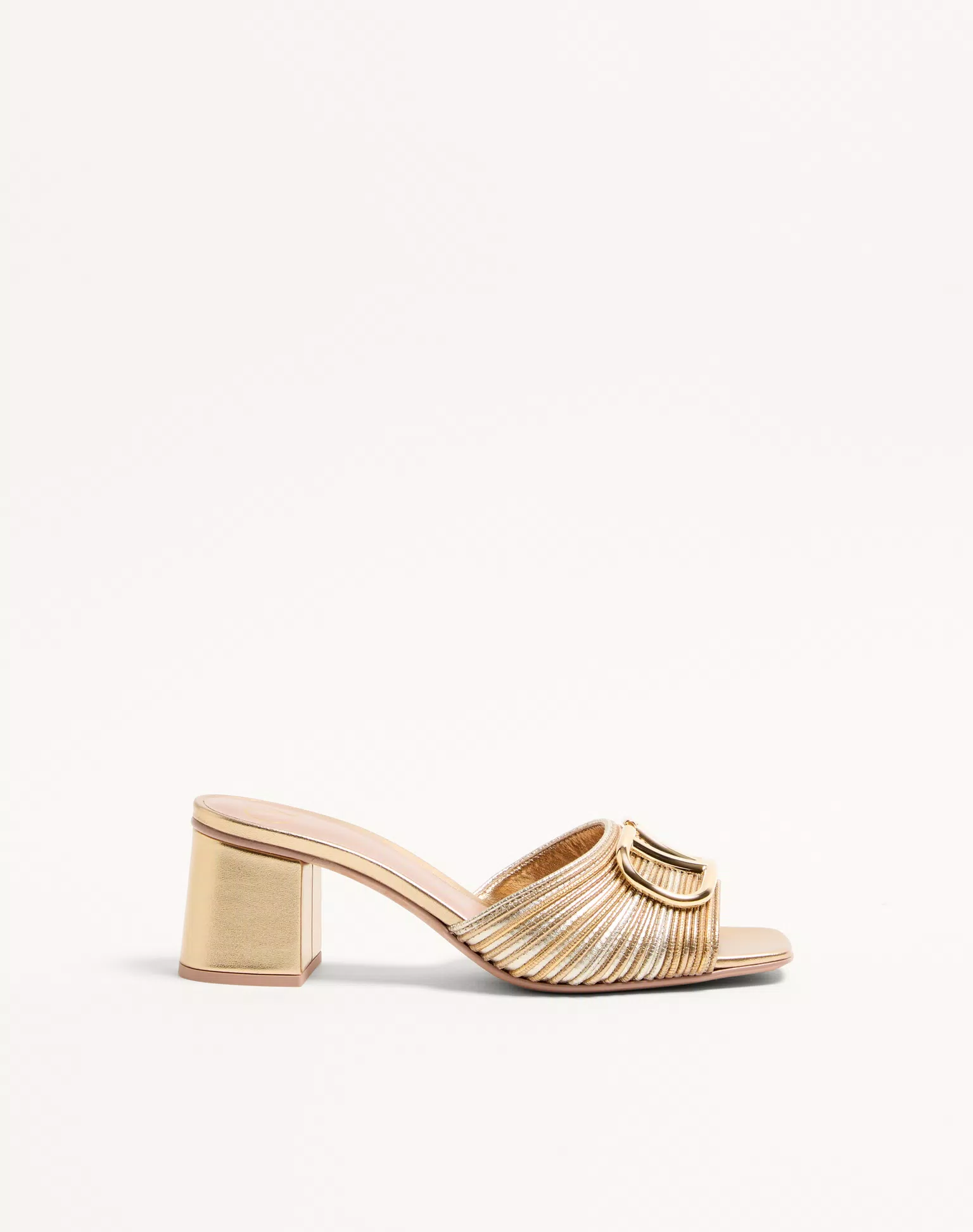 Valentino Metallic VLogo Signature Slide Sandal With Cornely Embroidery 60Mm