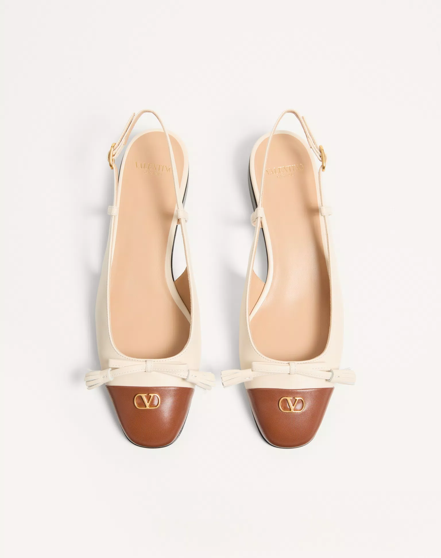 Valentino Valet Du Roi Slingback Ballerina In Mesh And Kidskin 25Mm