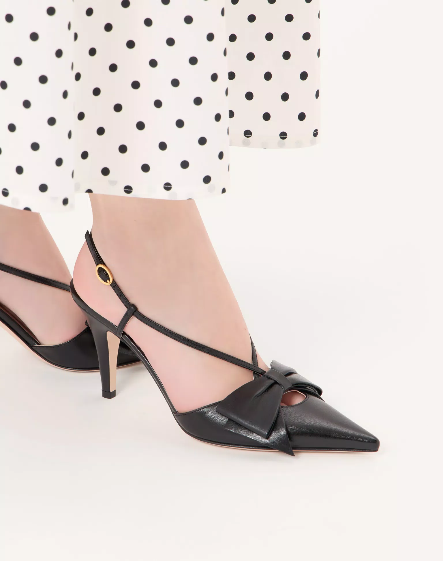 Valentino Bowow Slingback Pumps In Kidskin 85Mm