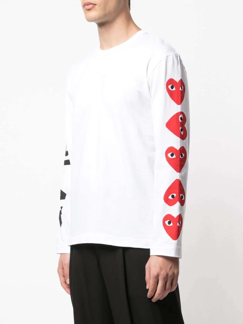 Playera CDG manga larga con estampado floral
