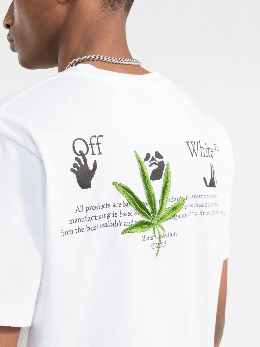 Playera Off-White Weed Hands Off