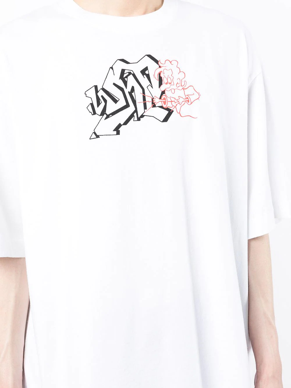 Playera Off-White con estampado gráfico