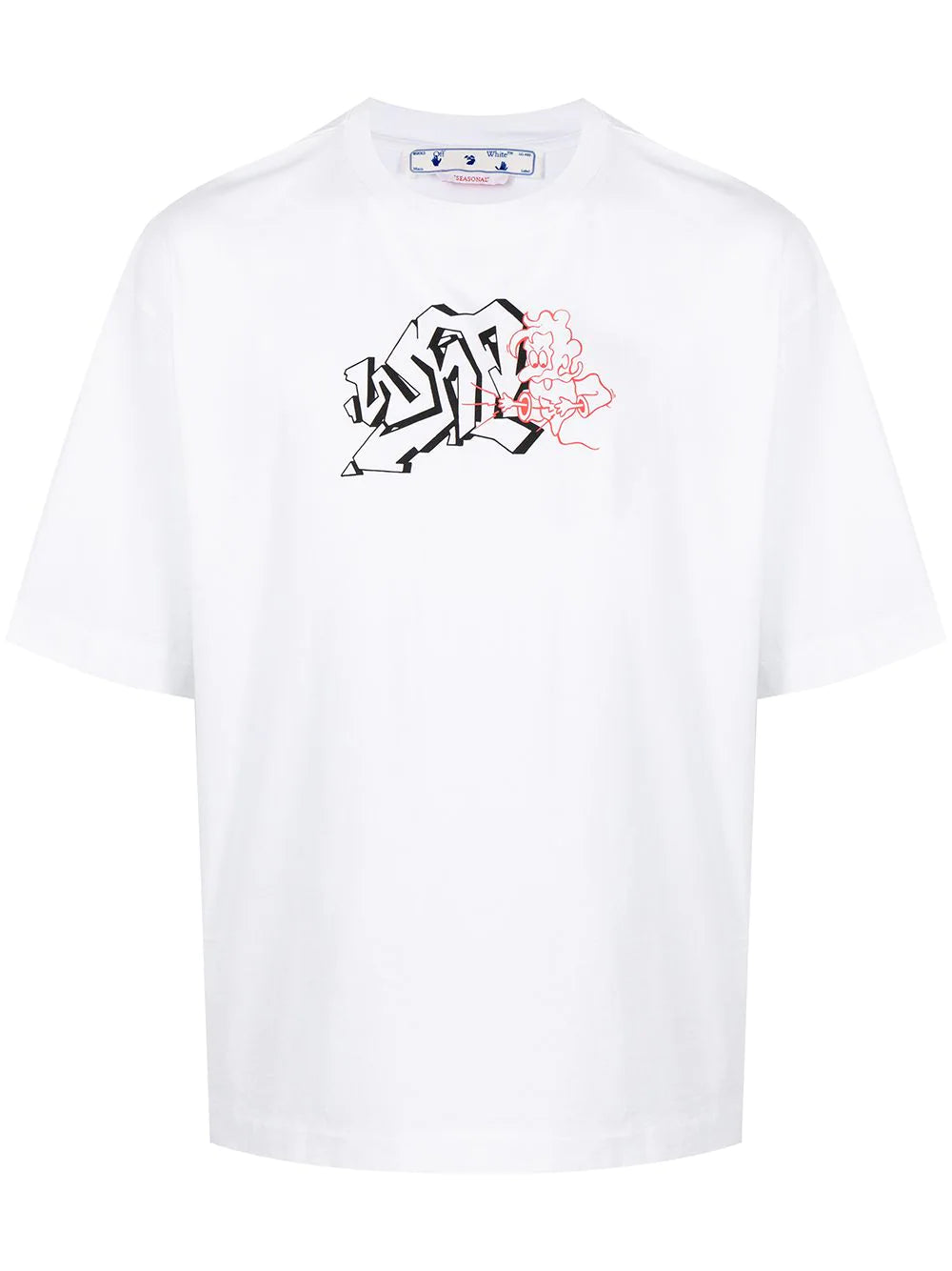 Playera Off-White con estampado gráfico