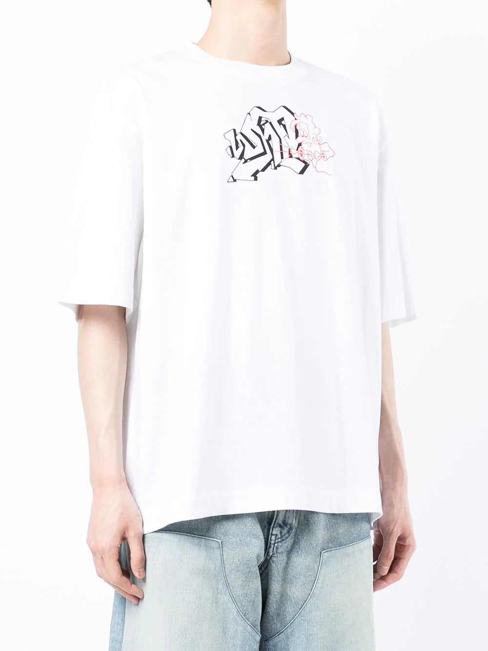 Playera Off-White con estampado gráfico