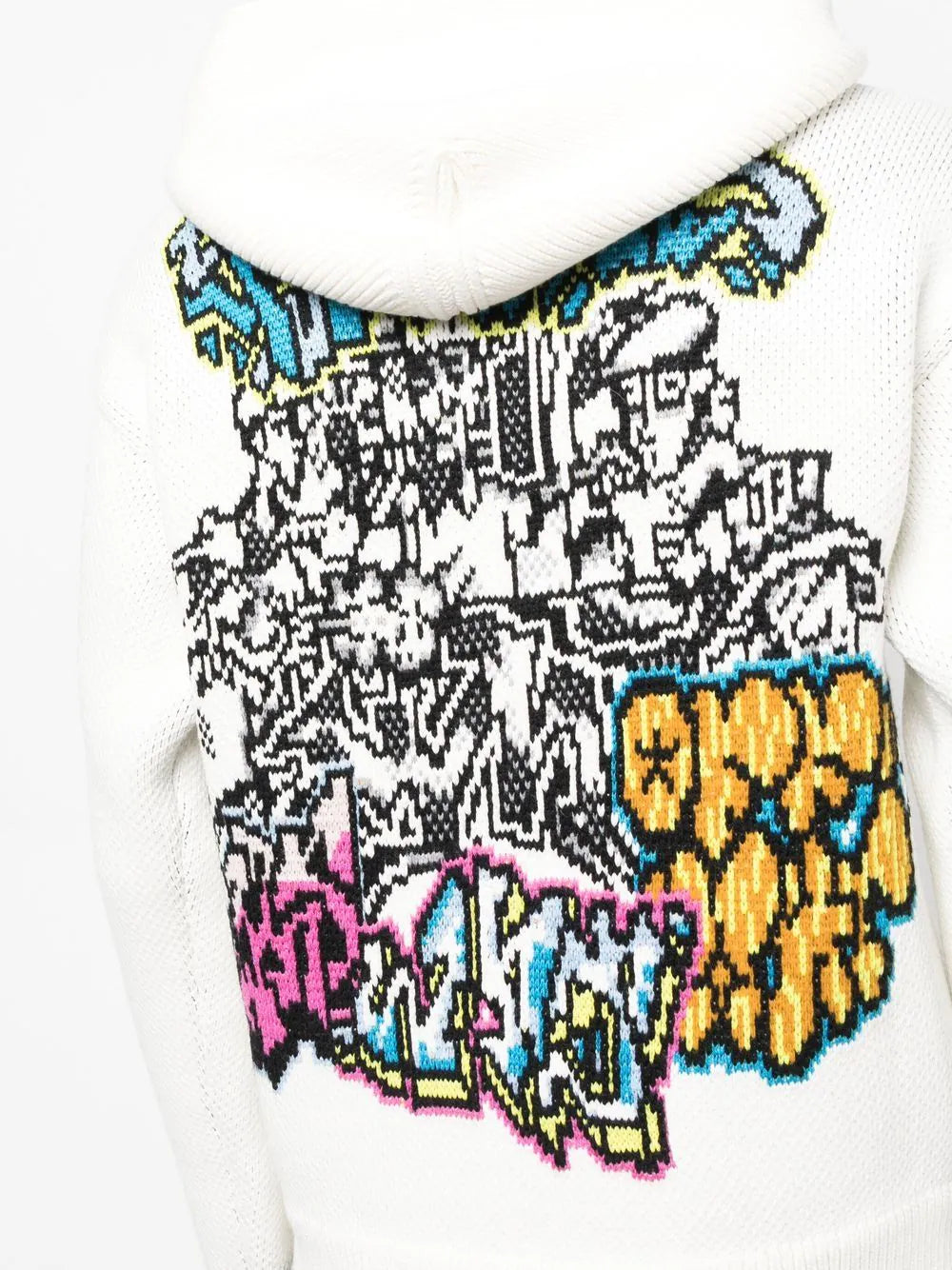 Hoodie Off-White tejida con detalle grafiti