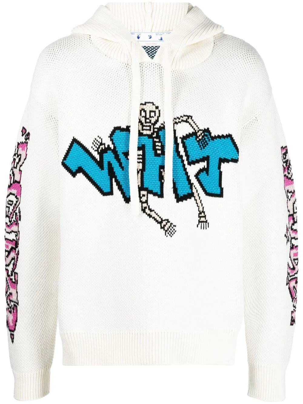 Hoodie Off-White tejida con detalle grafiti