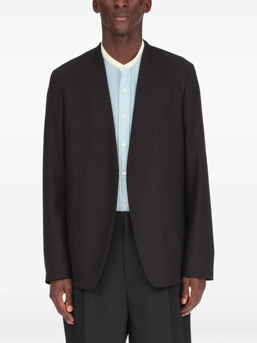 Maison Margiela blazer sin cuello - Negro - imagen 1