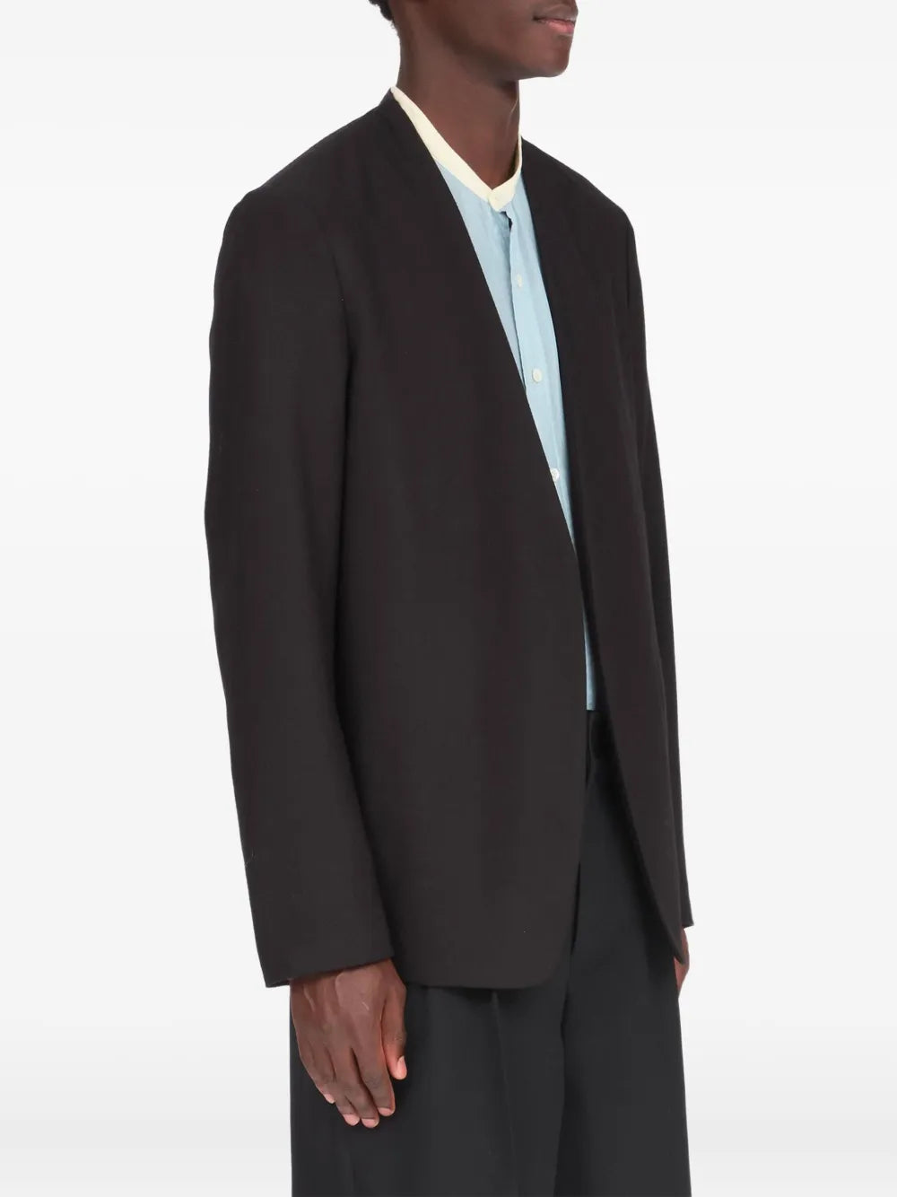 Maison Margiela blazer sin cuello - Negro - imagen 2