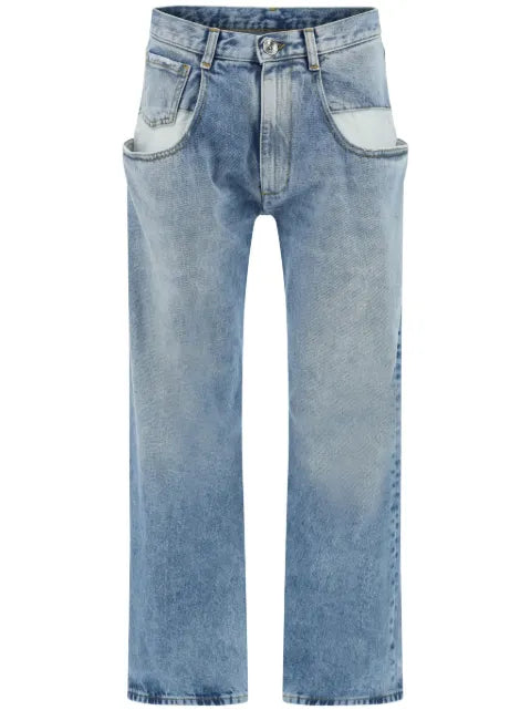 Maison Margiela jeans rectos con bolsillo en contraste - imagen 1