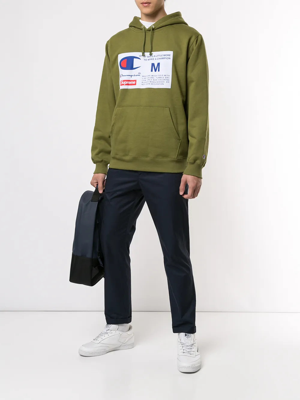 Supreme x Champion label hoodie - Verde - imagen 2