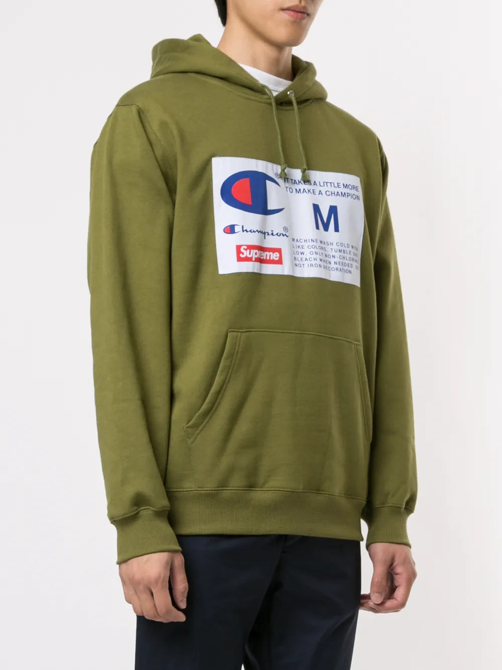 Supreme x Champion label hoodie - Verde - imagen 3